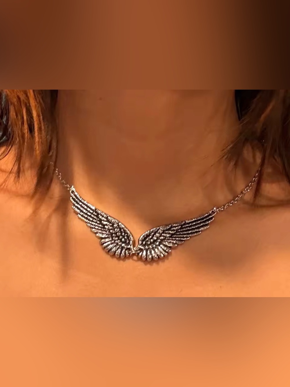 Silver Angel Wing Necklace Beautiful Gift